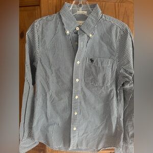 Abercrombie & Fitch Men’s Navy and White Gingham Button-Down Shirt